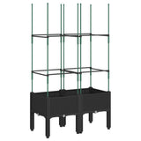 Jardinière Vidaxl avec latwerk 80x40x142.5 cm Black en polypropène