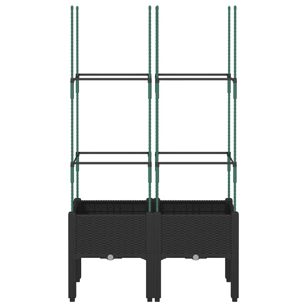 Vidaxx jardinière avec treillis 80x40x142,5 cm polypropylène noir