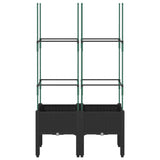 Vidaxx jardinière avec treillis 80x40x142,5 cm polypropylène noir