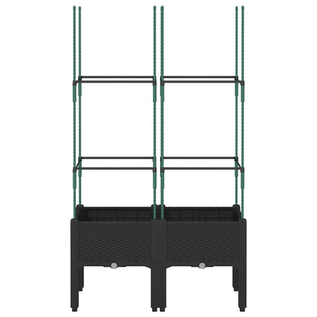 Vidaxx jardinière avec treillis 80x40x142,5 cm polypropylène noir