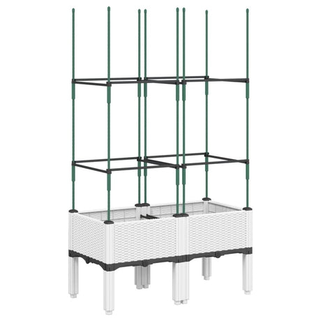 Vidaxx jardinière avec treillis 80x40x142,5 cm polypropylène blanc