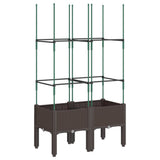 Vidaxx jardinière avec treillis 80x40x142,5 cm polypropylène marron