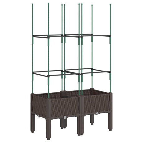 Vidaxx jardinière avec treillis 80x40x142,5 cm polypropylène marron