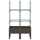 Vidaxx jardinière avec treillis 80x40x142,5 cm polypropylène marron