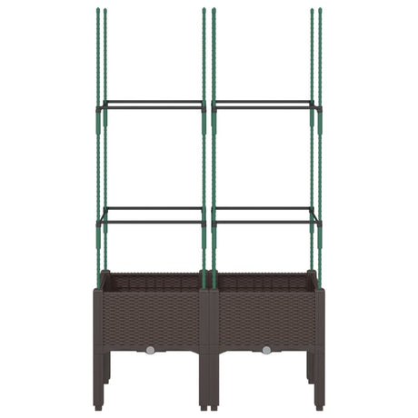 Vidaxx jardinière avec treillis 80x40x142,5 cm polypropylène marron