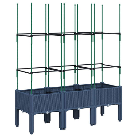 Vidaxx jardinière avec treillis 120x40x142,5 cm polypropylène gris