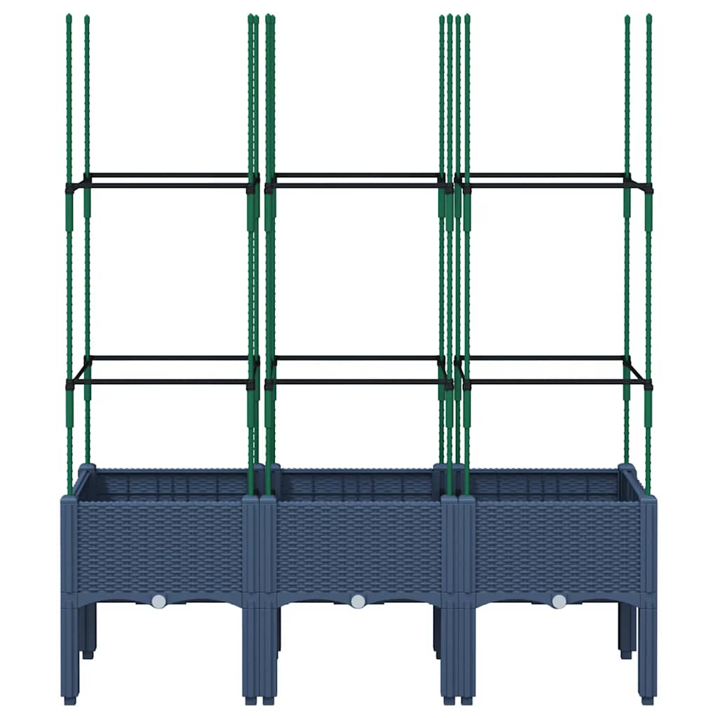 Vidaxx jardinière avec treillis 120x40x142,5 cm polypropylène gris