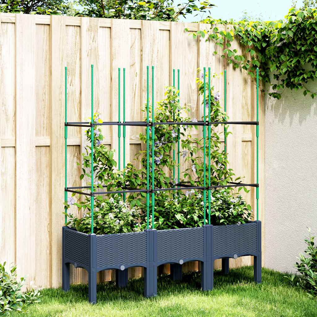 Vidaxx jardinière avec treillis 120x40x142,5 cm polypropylène gris
