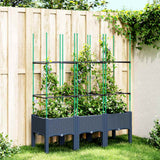 Vidaxx jardinière avec treillis 120x40x142,5 cm polypropylène gris