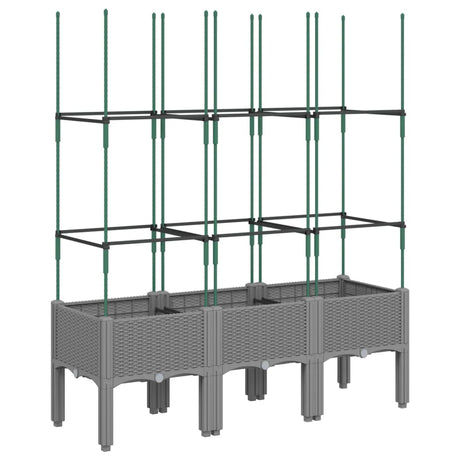 Vidaxx jardinière avec treillis 120x40x142,5 cm polypropylène gris clair