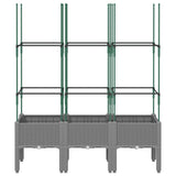 Vidaxx jardinière avec treillis 120x40x142,5 cm polypropylène gris clair