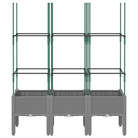 Vidaxx jardinière avec treillis 120x40x142,5 cm polypropylène gris clair