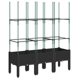 Vidaxx jardinière avec treillis 120x40x142,5 cm polypropylène noir