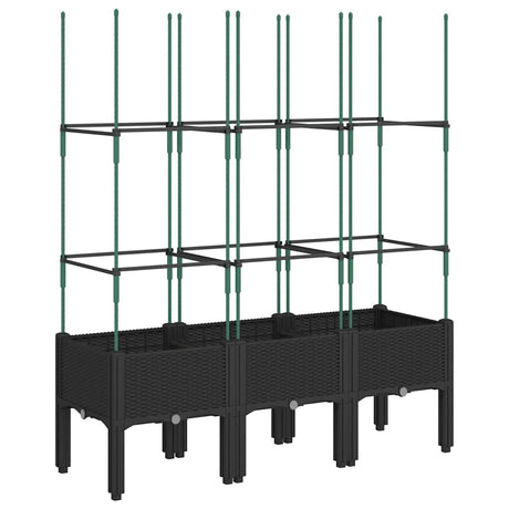 Vidaxx jardinière avec treillis 120x40x142,5 cm polypropylène noir