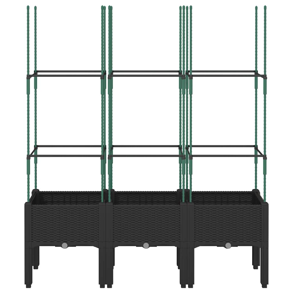 Vidaxx jardinière avec treillis 120x40x142,5 cm polypropylène noir