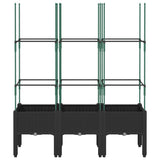 Vidaxx jardinière avec treillis 120x40x142,5 cm polypropylène noir