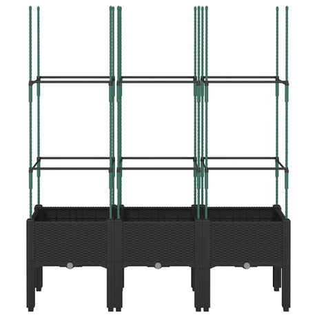 Vidaxx jardinière avec treillis 120x40x142,5 cm polypropylène noir