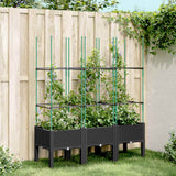 Vidaxx jardinière avec treillis 120x40x142,5 cm polypropylène noir