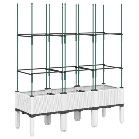 Vidaxx jardinière avec treillis 120x40x142,5 cm polypropylène blanc