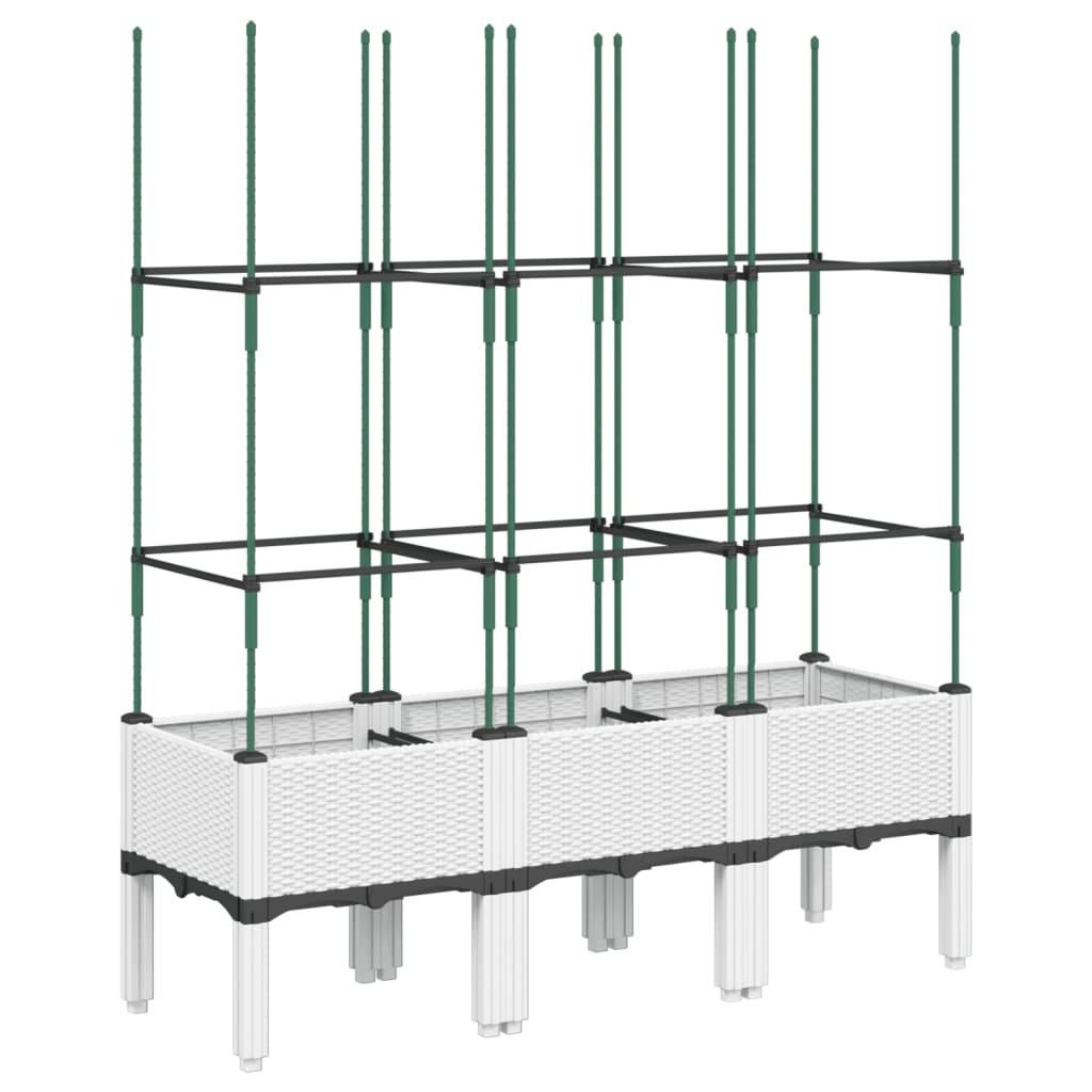 VIDAXL Planter med lamellarbeid 120x40x142,5 cm polypropen hvit