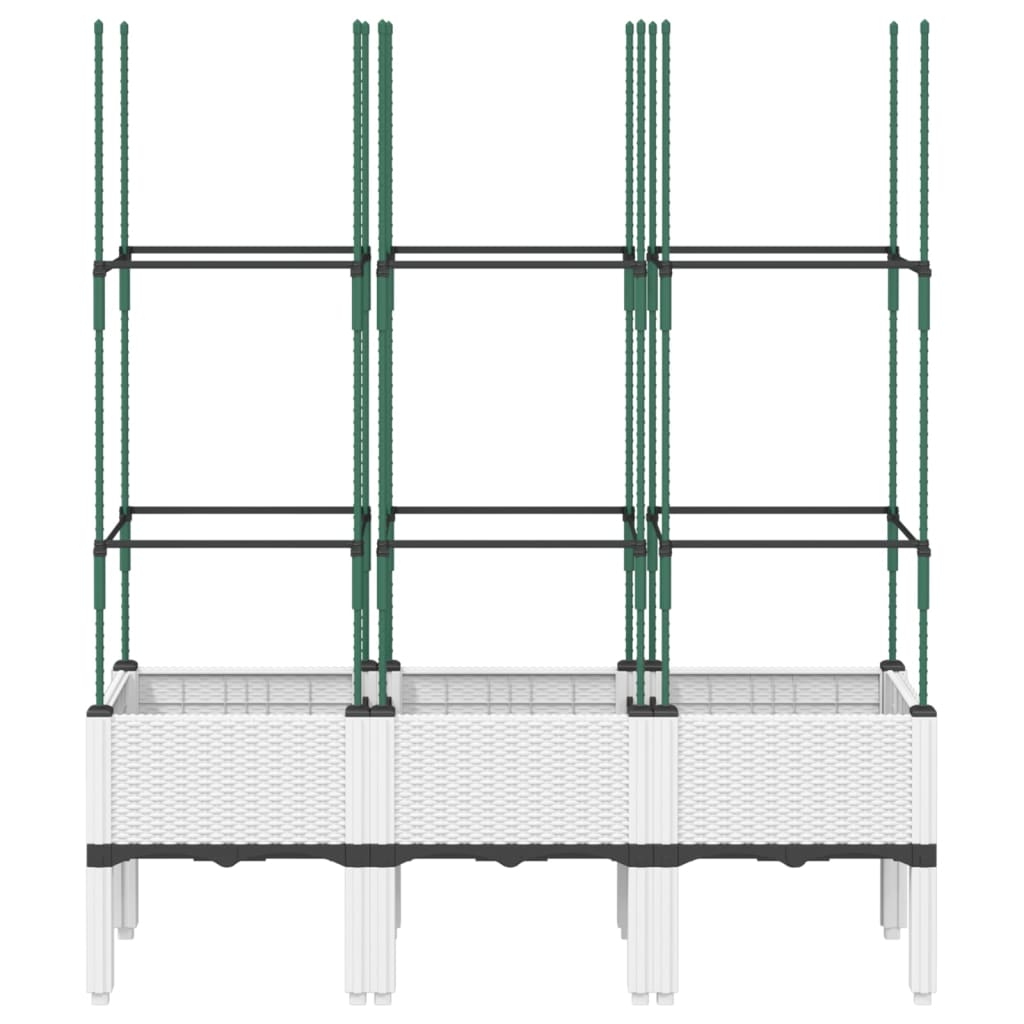 Vidaxl planter med lameller arbejde 120x40x142,5 cm polypropen hvid