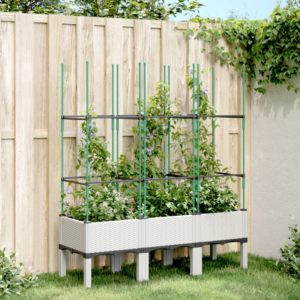 Vidaxx jardinière avec treillis 120x40x142,5 cm polypropylène blanc