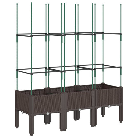Vidaxx jardinière avec treillis 120x40x142,5 cm polypropylène marron