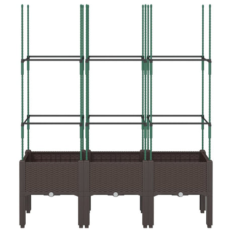 Vidaxx jardinière avec treillis 120x40x142,5 cm polypropylène marron