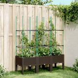 Vidaxx jardinière avec treillis 120x40x142,5 cm polypropylène marron