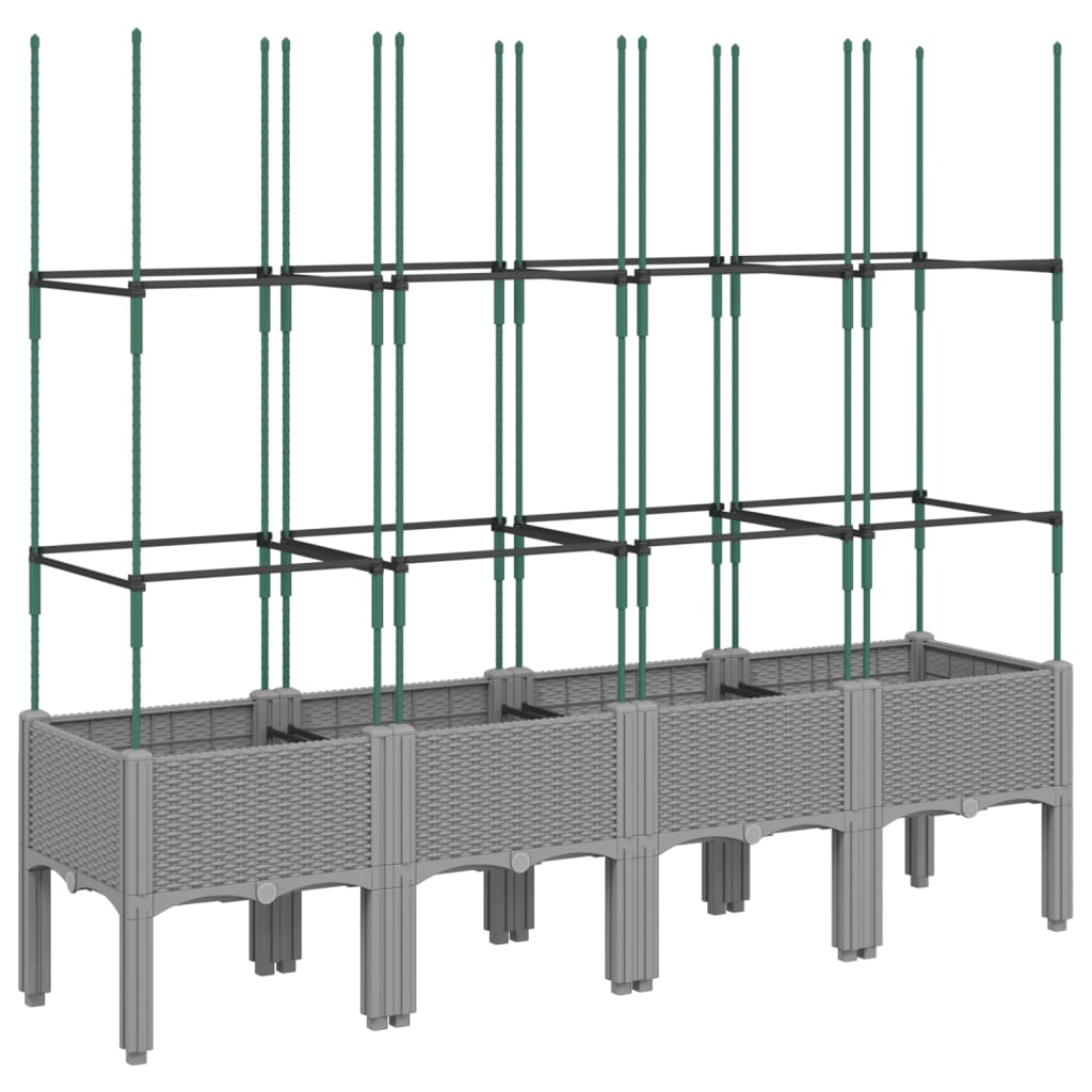 Vidaxx jardinière avec treillis 160x40x142,5 cm polypropylène gris clair