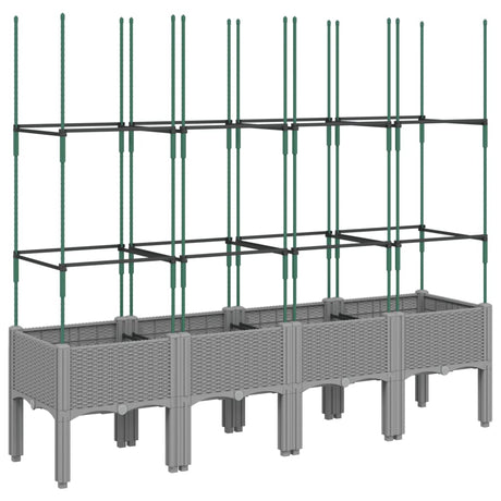 Vidaxx jardinière avec treillis 160x40x142,5 cm polypropylène gris clair
