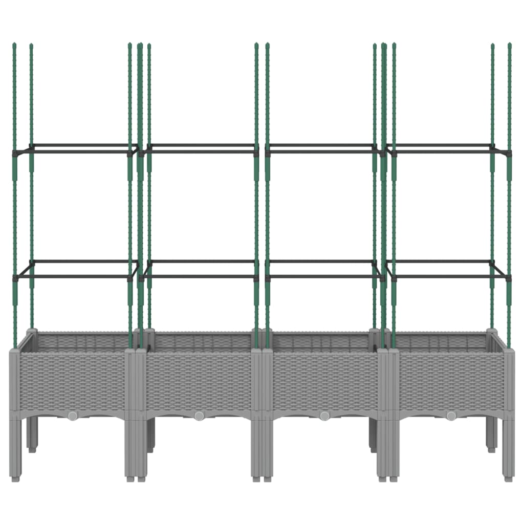 Plannet vidaxl z listew 160x40x142,5 cm Polipropen jasnoszary