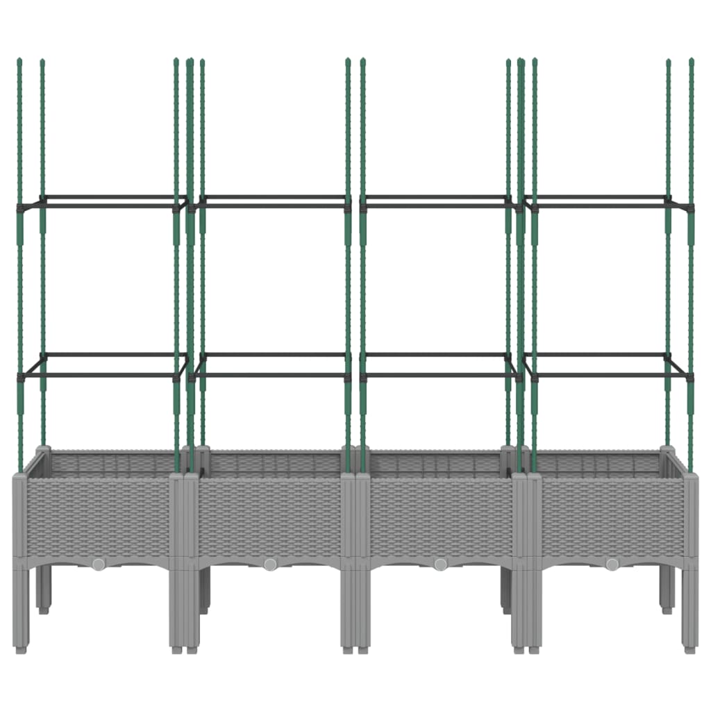 Vidaxx jardinière avec treillis 160x40x142,5 cm polypropylène gris clair
