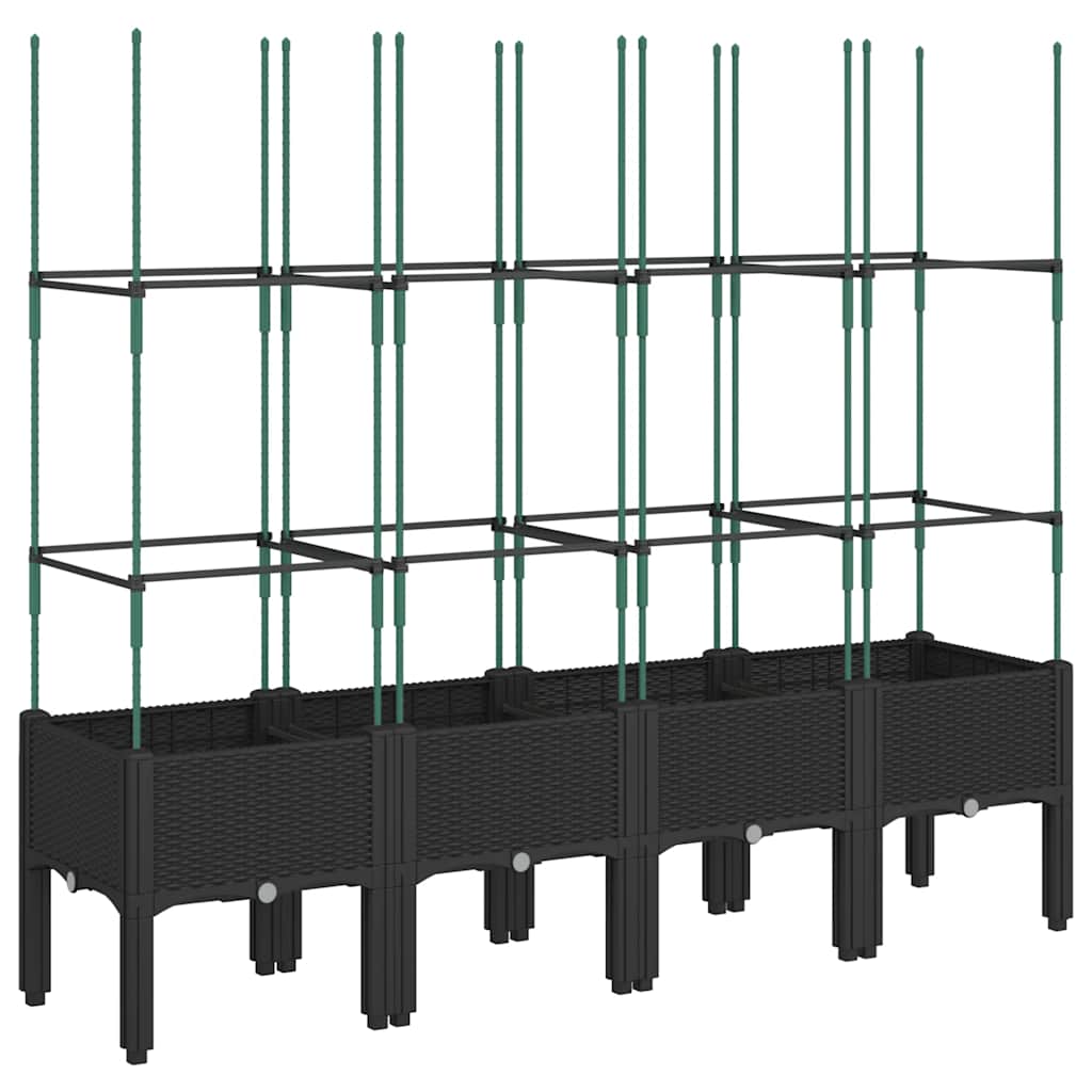 Vidaxx jardinière avec treillis 160x40x142,5 cm polypropylène noir