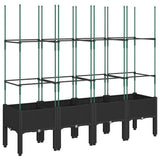 Vidaxx jardinière avec treillis 160x40x142,5 cm polypropylène noir