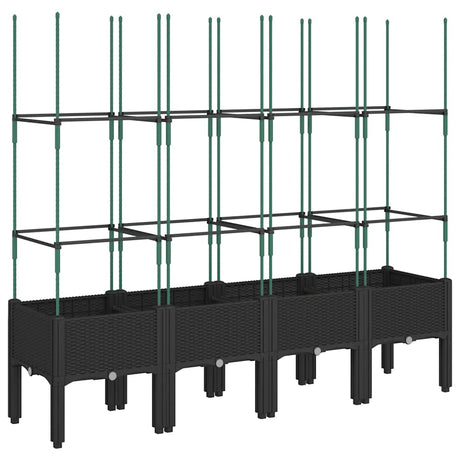 Vidaxx jardinière avec treillis 160x40x142,5 cm polypropylène noir