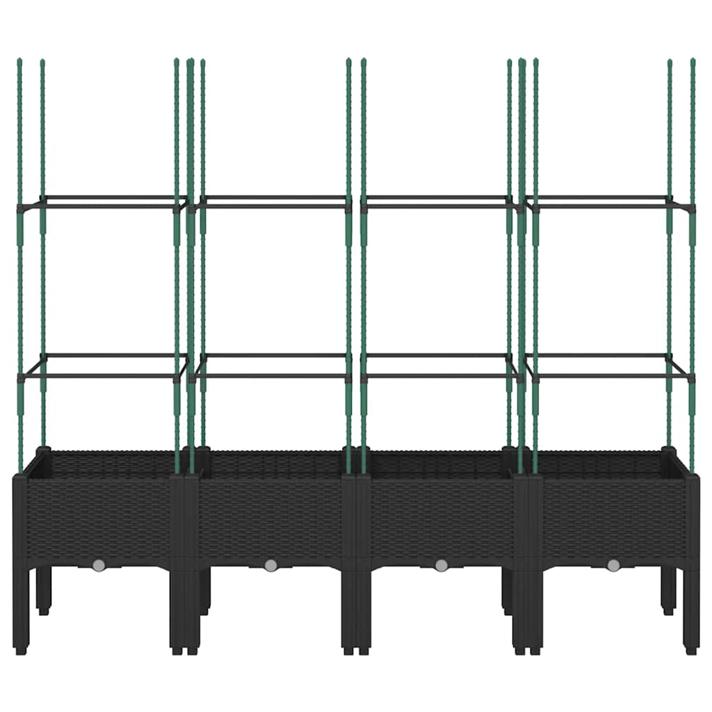 Vidaxx jardinière avec treillis 160x40x142,5 cm polypropylène noir
