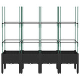Vidaxx jardinière avec treillis 160x40x142,5 cm polypropylène noir