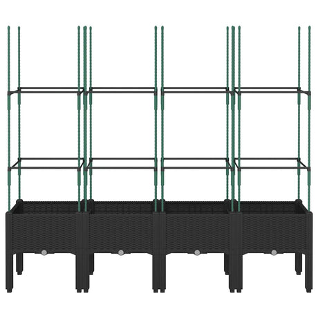 Vidaxx jardinière avec treillis 160x40x142,5 cm polypropylène noir