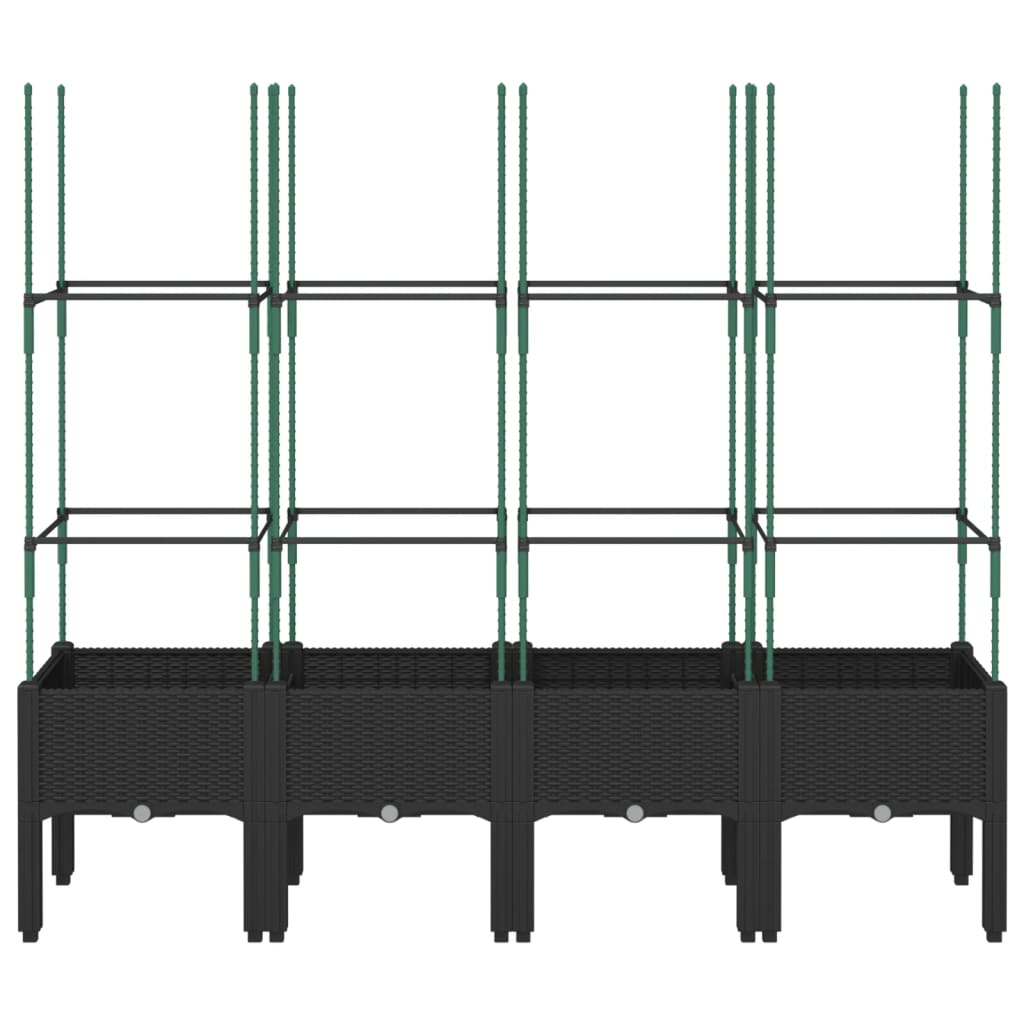 Vidaxl Plannet s latwerk 160x40x142.5 cm polypropen černé