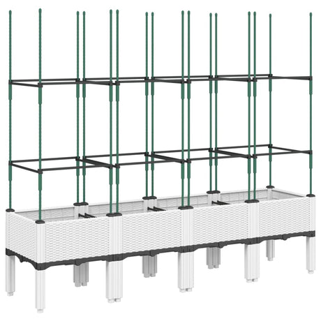 Vidaxx jardinière avec treillis 160x40x142,5 cm polypropylène blanc