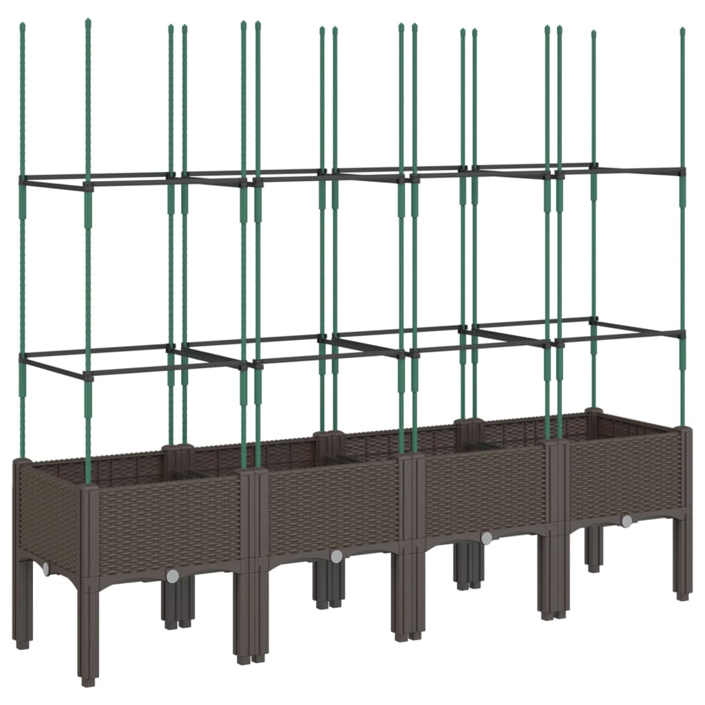 Vidaxx jardinière avec treillis 160x40x142,5 cm polypropylène marron