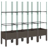 Vidaxx jardinière avec treillis 160x40x142,5 cm polypropylène marron