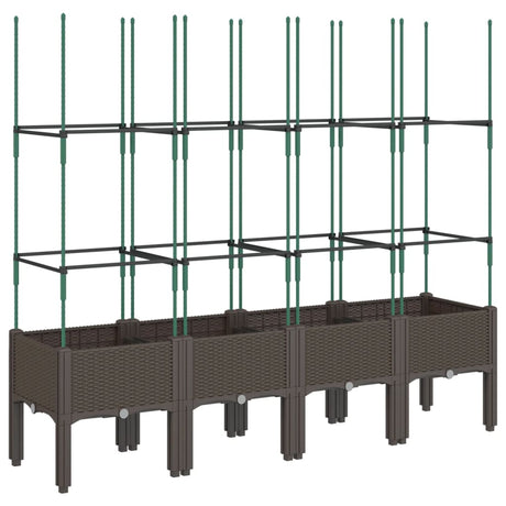 Vidaxx jardinière avec treillis 160x40x142,5 cm polypropylène marron