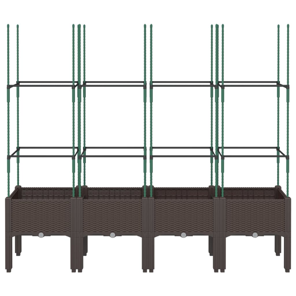 Vidaxx jardinière avec treillis 160x40x142,5 cm polypropylène marron