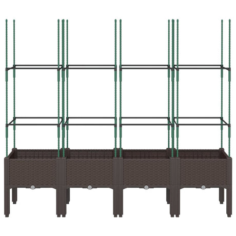 Vidaxx jardinière avec treillis 160x40x142,5 cm polypropylène marron