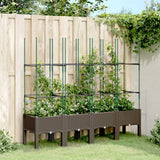 Vidaxx jardinière avec treillis 160x40x142,5 cm polypropylène marron