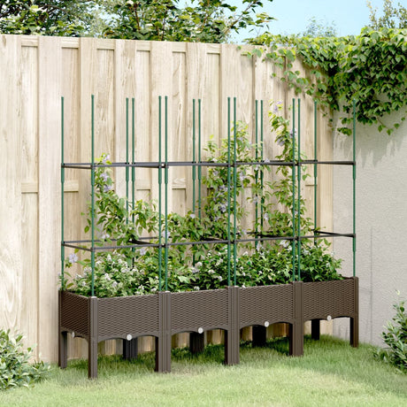 Vidaxx jardinière avec treillis 160x40x142,5 cm polypropylène marron