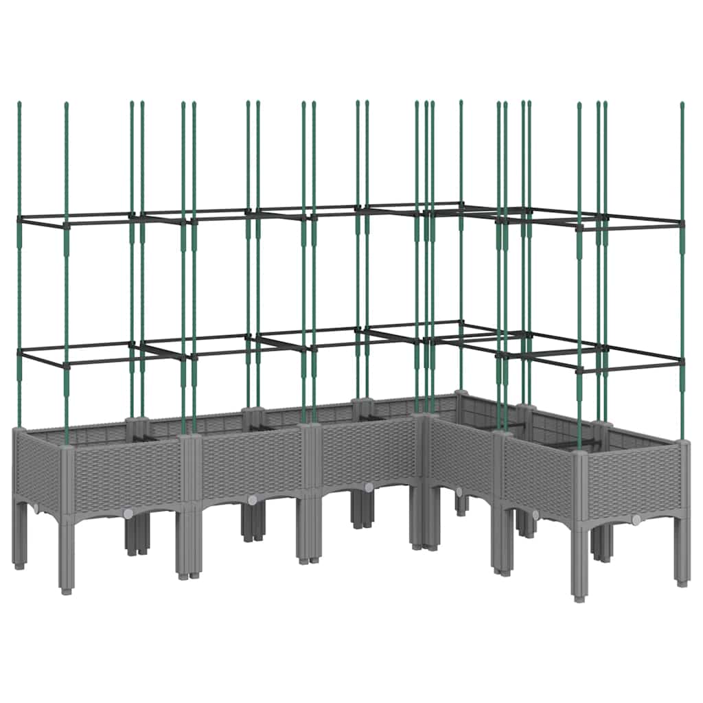 Vidaxx jardinière avec treillis 160x120x142,5 cm polypropylène gris clair