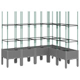 Vidaxx jardinière avec treillis 160x120x142,5 cm polypropylène gris clair